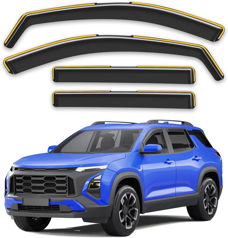 Breejoy in-Channel Rain Guards Fit for Chevy Equinox 2025 2026,Window Rain Guards for Chevrolet Equinox 25 26,Visors Vent Visors Window Deflector Vent Shades Car Accessories -4 pcs - Image 1
